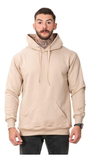 Imagem de Moletom Liso Masculino Flanelado Blusa De Frio Com Capuz