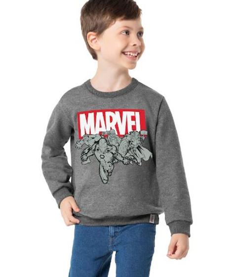 Imagem de Moletom Marvel Super Heróis Infantil Menino Flanelado por Dentro cPunho Moletom Flanelado MalweeKids