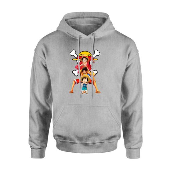 Imagem de Moletom Masculino Canguru Anime One Piece Monkey Algodão Blusa de Frio Cores