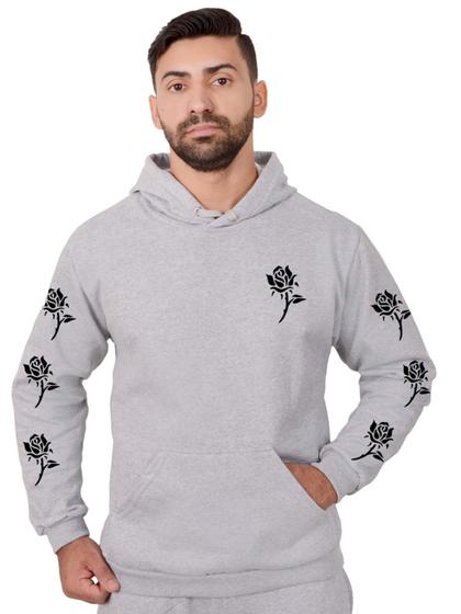 Imagem de Moletom Masculino Feminino Flor Blusa de Frio Canguru Capuz - Methodic