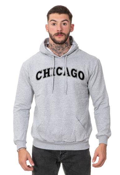 Imagem de Moletom Masculino Flanelado Blusa de Frio Casual Chicago