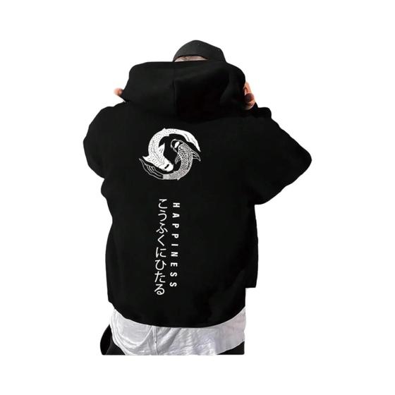 Imagem de Moletom Masculino Japonês Com Estampa De Desenho Animado, Moletom Com Capuz, Gola Redonda, Ajuste