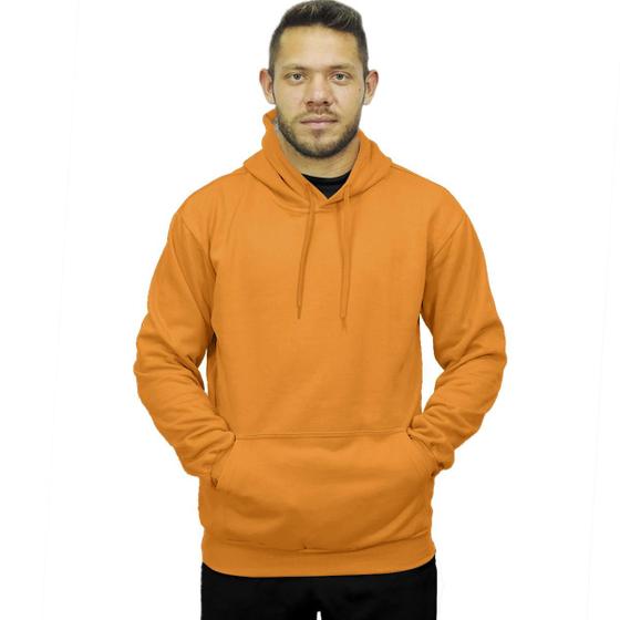 Imagem de Moletom Masculino Liso Blusa De Frio Com Bolso Canguru Capuz