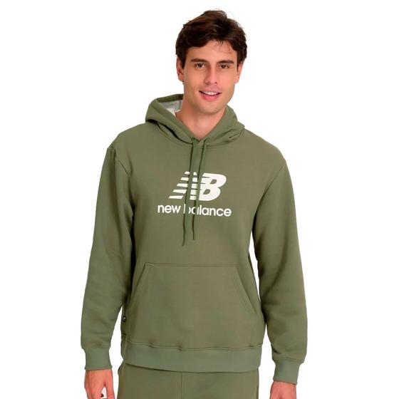 Imagem de Moletom Masculino New Balance Essentials com Capuz Verde