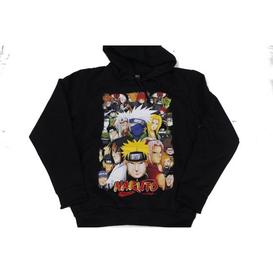 Imagem de Moletom Naruto Blusa de Frio Preta Unissex Anime Time 7 HCD546 BRC