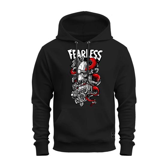 Imagem de Moletom Premium Estampado Algodão Bolso e Capuz FearLess