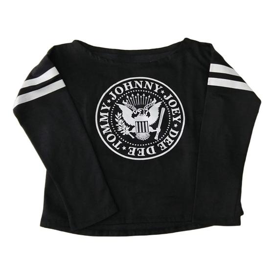 Imagem de Moletom Ramones Logo Blusa Frio Feminino Gola Caída VK410 RCH