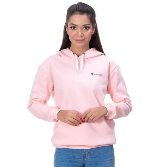 Imagem de Moletom Ranster Feminino Capuz Canguru Rosa