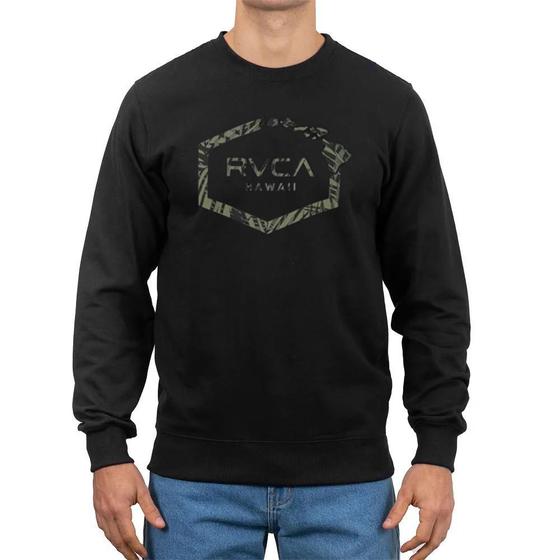 Imagem de Moletom RVCA Careca Hawaiian Hex WT23 Masculino Preto