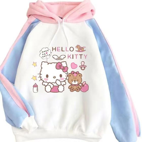 Imagem de Moletom SANMU Casual Digital Pattern Hello Kitty para mulheres