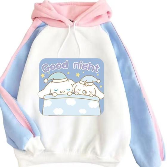 Imagem de Moletom Sanmu Cinnamoroll - Design Color Block com Detalhes de Sono