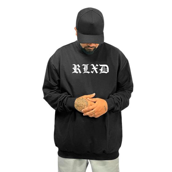 Imagem de Moletom Sem Capuz Blusa de Frio Gola Careca Estampado Relaxado RLXD02