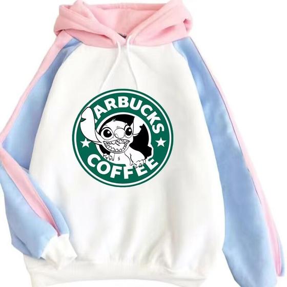 Imagem de Moletom Solto Colorido SANMU com Logotipo de Café - Para Mulheres