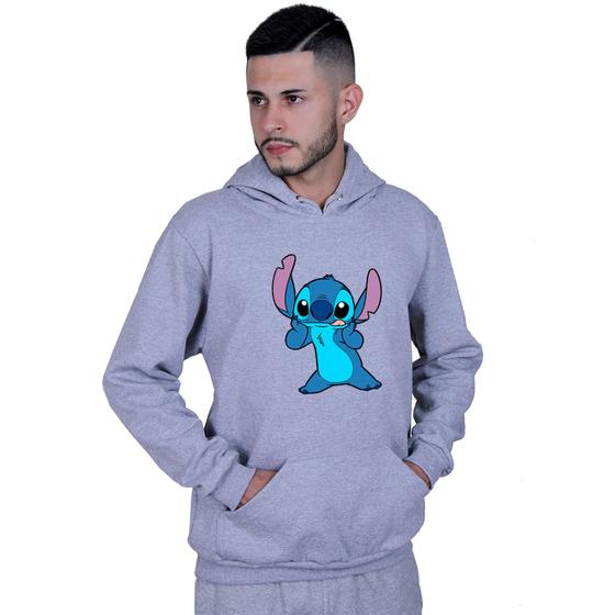 Imagem de Moletom Unissex Canguru Lilo Stitch Linguinha