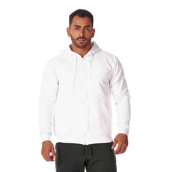 Imagem de Moletom Zíper Masculino Canguru Bolso e Capuz Quentinho Moda Inverno Estiloso Confortável