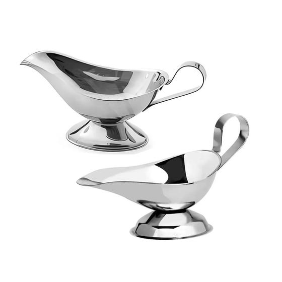 Imagem de Molheira Porta Molho com Alça 140ml Inox Aladin 2un