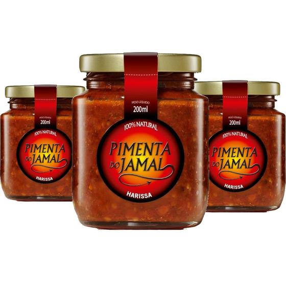 Imagem de Molho De Pimenta Harissa Jamal 200Ml (3 Potes)