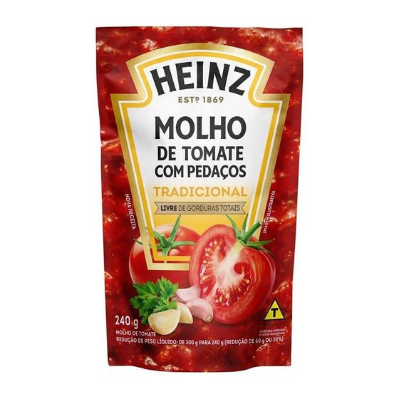 Imagem de Molho de Tomate Heinz Tradicional Sachê 240g - Embalagem com 32 Unidades