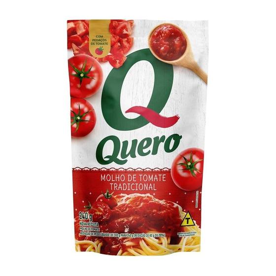 Imagem de Molho de Tomate Quero Tradicional Sachê 240g - Embalagem com 32 Unidades