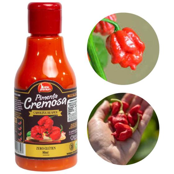 Imagem de Molho Pimenta Cremosa Carolina Reaper (Mais forte do mundo) 80ml Bahia Premium 4 Sabores