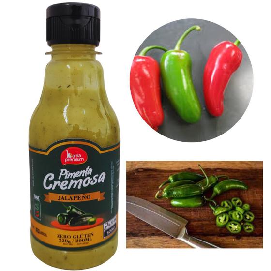 Imagem de Molho Pimenta Cremosa Gourmet Tradicional Ardência Picância Intensa 200ml Bahia Premium  Até 8 Sabores