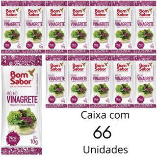 Imagem de Molho Vinagrete Bom Sabor Kit Caixa com 66 Unidades Para Salada Legumes Sache 4ml Saudavel
