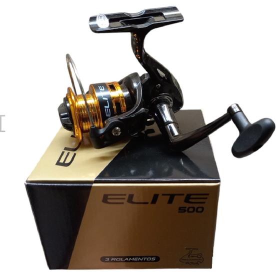 Imagem de Molinete pequeno Elite 500 Marine p/ pesca leve 3 rolamentos