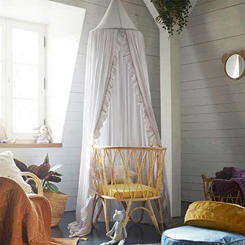 Imagem de MOMAID Baby Bed Canopy com babados berço Reading Nook Game Tent para crianças pendurado Net Berçário Sala de Estar Decor