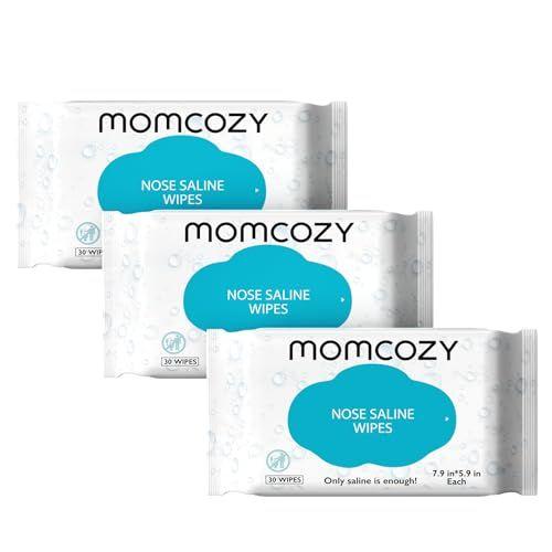 Imagem de Momcozy Lenços Nasais Salinos para Bebê, 90 Unidades (Pack de 3)