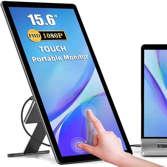 Imagem de Monitor 15.6" Touchscreen Portátil Retrátil USB-C Tela Externa 1920X1080 FHD