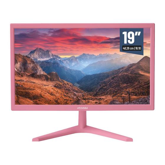 Imagem de Monitor 19' HD LED, 60hz, HDMI, VGA, 3.6ms Rosa - MYMAX