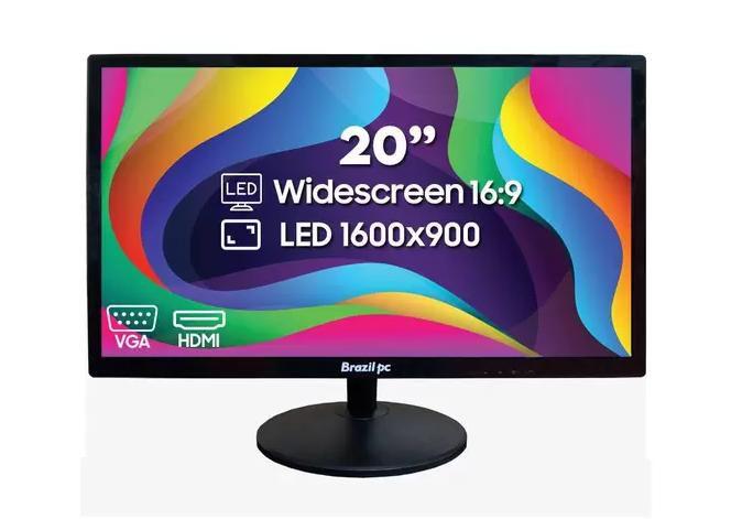 Monitor 20 Polegadas Led Widescreen HDMI-VGA 60hz Vesa - HQ Menor preço em Monitor 20 Polegadas Led Widescreen HDMI-VGA 60hz Vesa - HQ