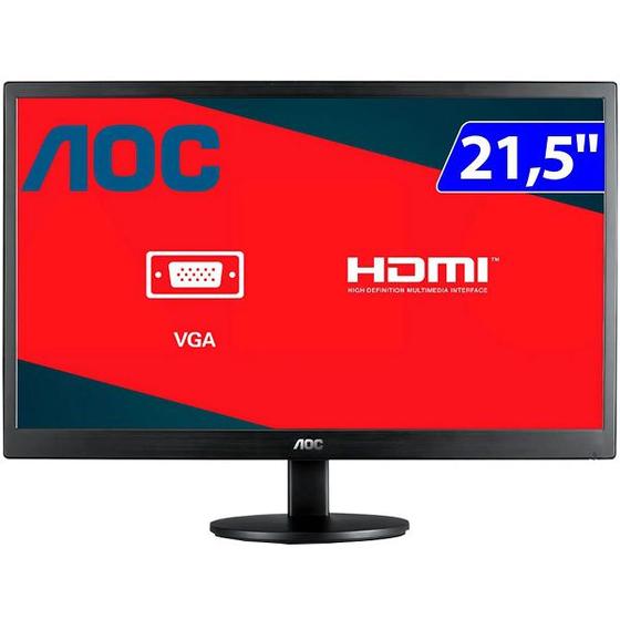 Imagem de Monitor 21,5" LED AOC E2270SWHEN 60HZ VGA/HDMI Preto