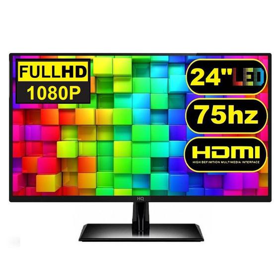 Imagem de Monitor 24" LED Full HD Widescreen HDMI HQ 24HQ-LED VESA Ajuste de inclinação