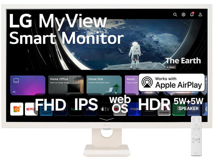 Monitor 60Hz Full HD 8ms LG MyView Smart 32SR50F-W 32" IPS 2 HDMI Menor preço em Monitor 60Hz Full HD 8ms LG MyView Smart 32SR50F-W 32" IPS 2 HDMI