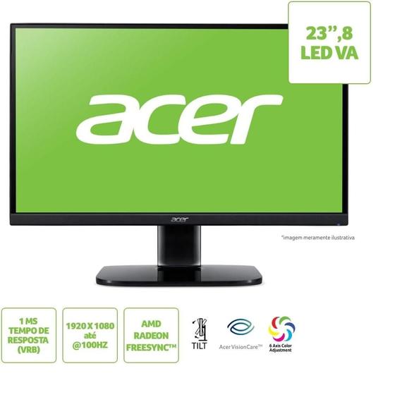 Imagem de Monitor Acer KA242Y Hbi 23,8" 16:9 1920x1080 HDMI 100 Hz VGA 75 Hz LED VA Zero Frame