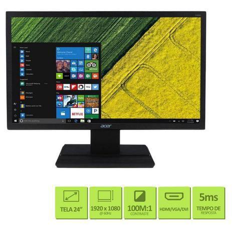 Monitor Acer, V246HQL, Tela De 23,6" Led, Bivolt Menor preço em Monitor Acer, V246HQL, Tela De 23,6" Led, Bivolt