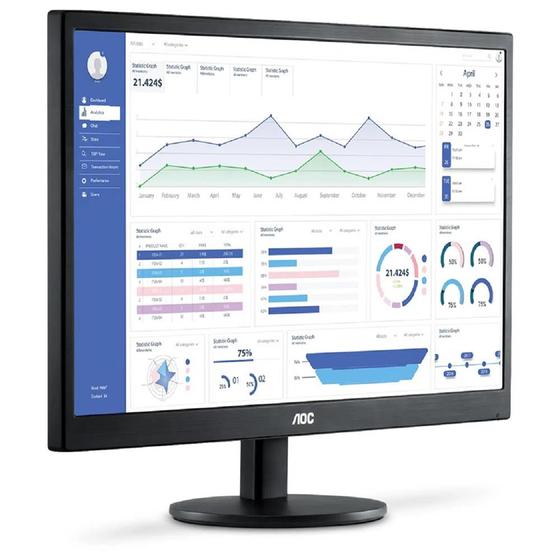 Imagem de Monitor AOC 18.5 E970SWHNL HDMI VGA Preto