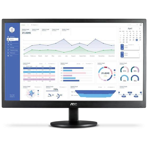 Monitor AOC 21.5 Fhd 1920x1080 Hdmi/Vga 60hz 5ms Preto Menor preço em Monitor AOC 21.5 Fhd 1920x1080 Hdmi/Vga 60hz 5ms Preto