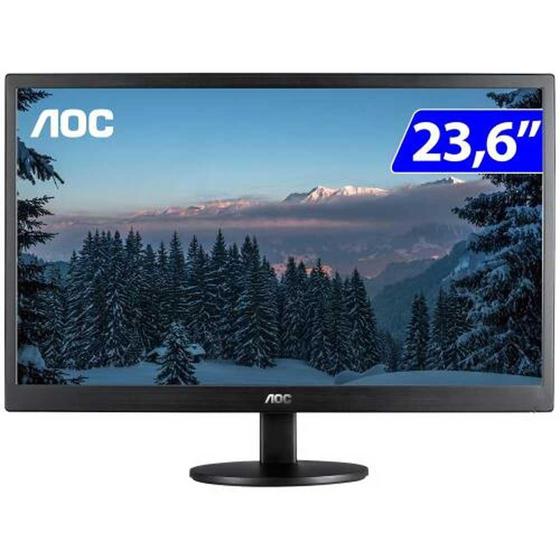 Monitor AOC LED 23,6" Full HD HDMI VGA 60Hz M2470SWH2 Preto Menor preço em Monitor AOC LED 23,6" Full HD HDMI VGA 60Hz M2470SWH2 Preto
