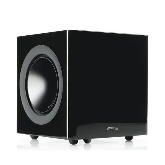 Imagem de Monitor Audio Radius 380 - Subwoofer ativo de 8" com 200 watts RMS com Bass Radiator Preto Laqueado