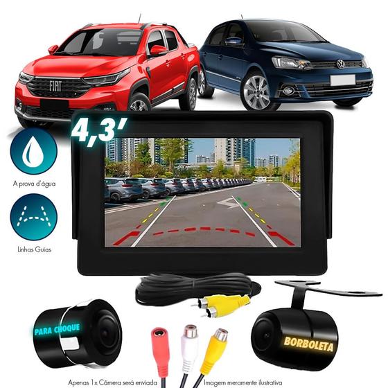 Imagem de Monitor automotivo display 4.3 Rca LCD HD com Câmera traseira