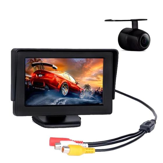 Imagem de Monitor Automotivo Tela Tft Lcd 4.3 Com Câmera De Ré