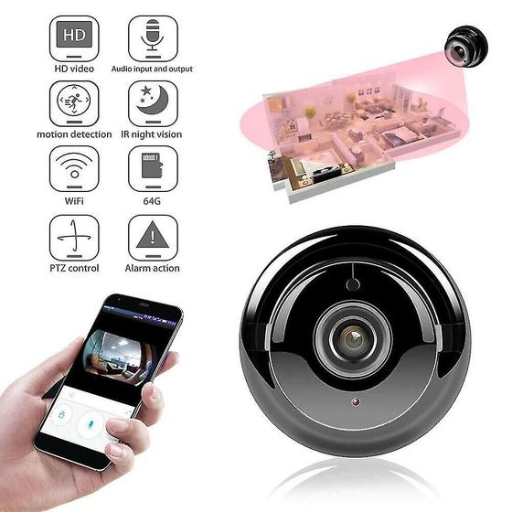 Imagem de Monitor Bebê WiFi Mini Câmera IP HD - Visão Noturna, Áudio Bidirecional e Detecção de Movimento