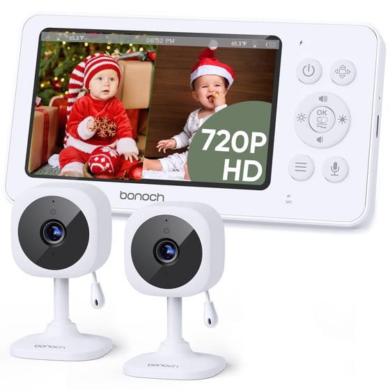 Imagem de Monitor de Bebê Bonoch 4.3" 720p com 2 Câmeras - Bateria de 28h (Sem Wi-Fi)