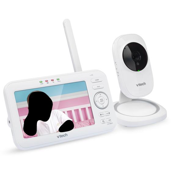 Imagem de Monitor de bebê de vídeo digital VTech VM5251 de 5 polegadas com visão noturna colorida e automática, branco de 5 polegadas