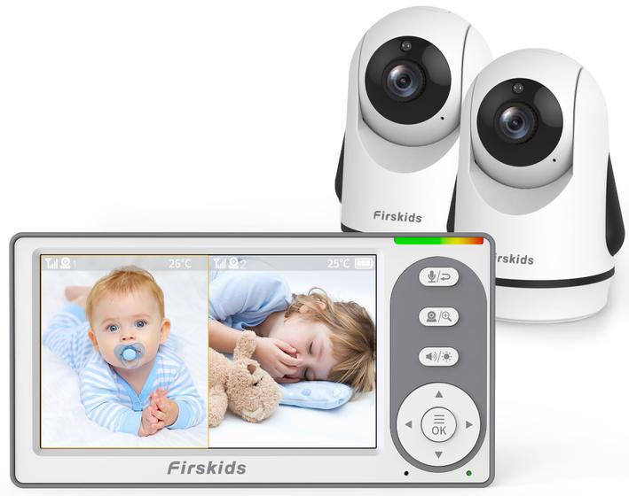 Imagem de Monitor de Bebê Firskids com 2 Câmeras, Áudio e Bateria de 30h