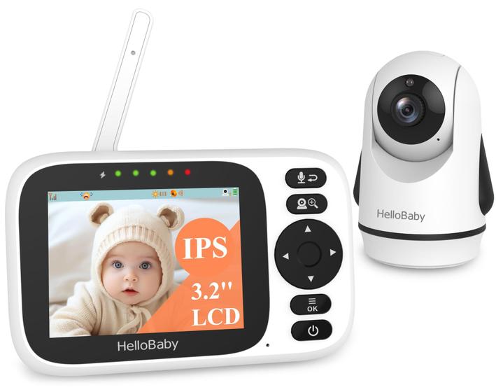 Imagem de Monitor de Bebê HelloBaby com Tela IPS de 3,2" e Visão Noturna