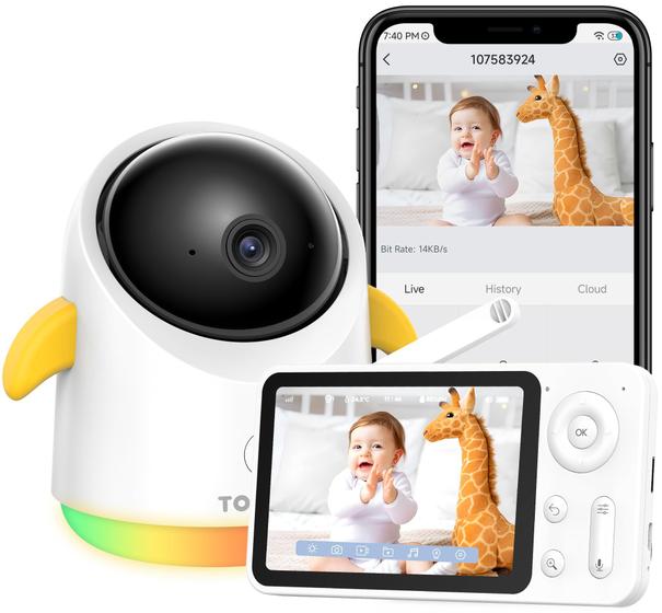 Imagem de Monitor de Bebê TOAIOHO WiFi com Tela de 4,3", Câmera e Áudio - Visão Noturna