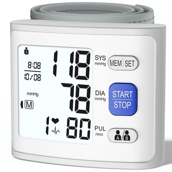 Imagem de Monitor de pressão arterial de pulso Double Love LCD Display branco